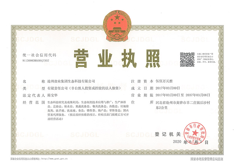 生態(tài)科技公司營(yíng)業(yè)執(zhí)照